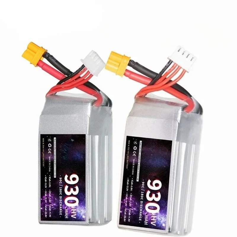 11.4V 3S Lipo Battery 930mAh 90C with XT30/XT60/T Plug for RC FPV Drone Airplane Boat Model Replacement Parts High Voltage