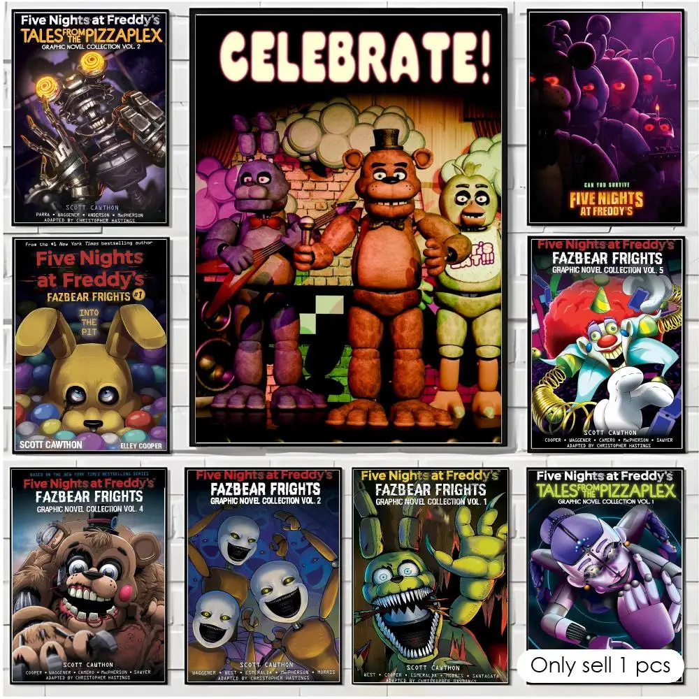Game F-Five Nights at Freddys Poster Wall Art Poster Print Decorative Artwork for Bedroom Living Room Office Home Decoration