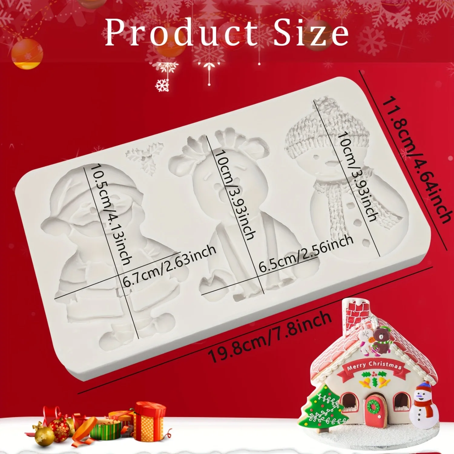 عيد الميلاد ثلج قالب من السيليكون الرنة ثلاثية الأبعاد سانتا كلوز فندان قوالب لعيد الميلاد كوكي كعكة الديكور كب كيك الشوكولاته