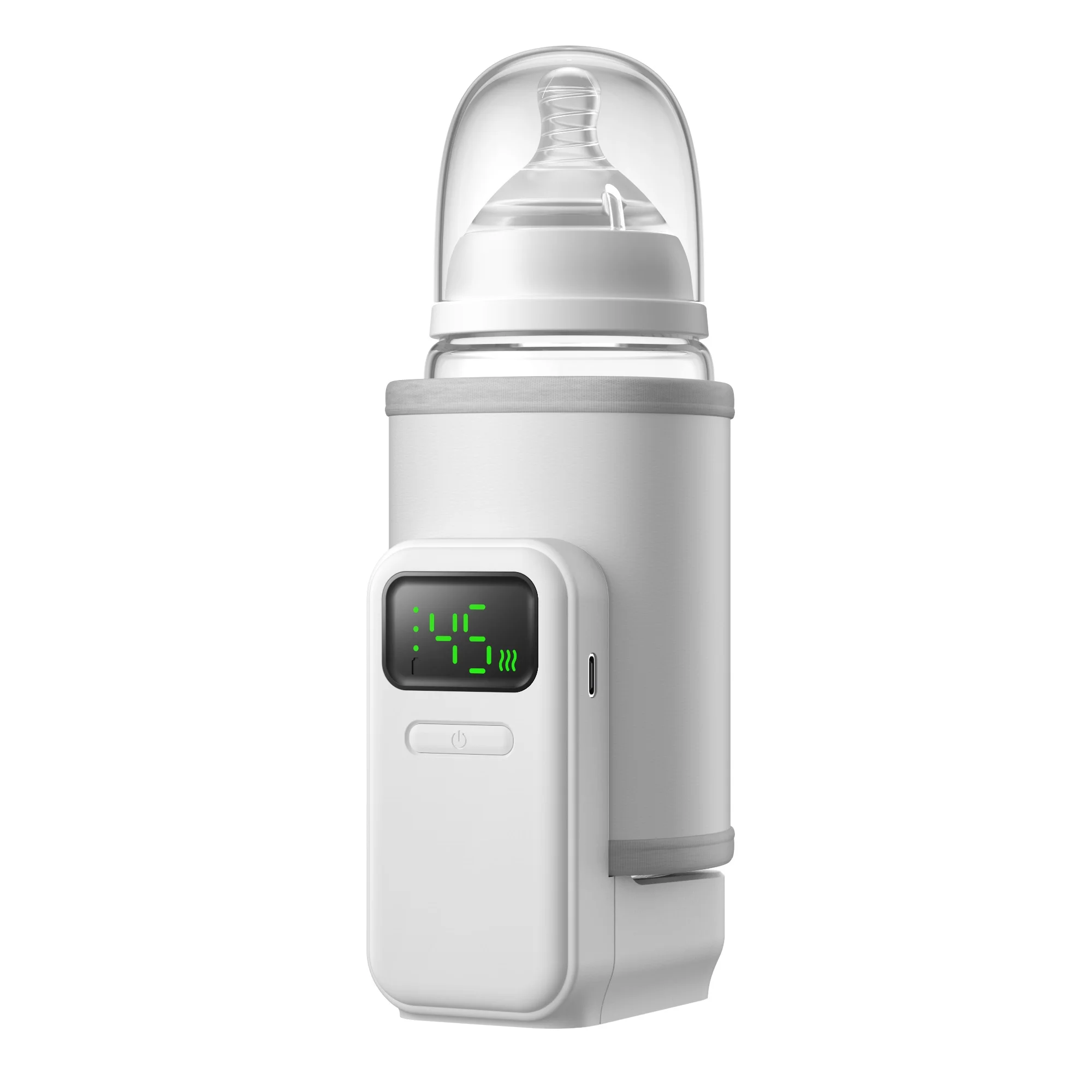 White Portable Baby Bottle Warmer Nighttime Feeding Solutions Travel-Friendly Baby Warmers Travel Outings Baby Feeding