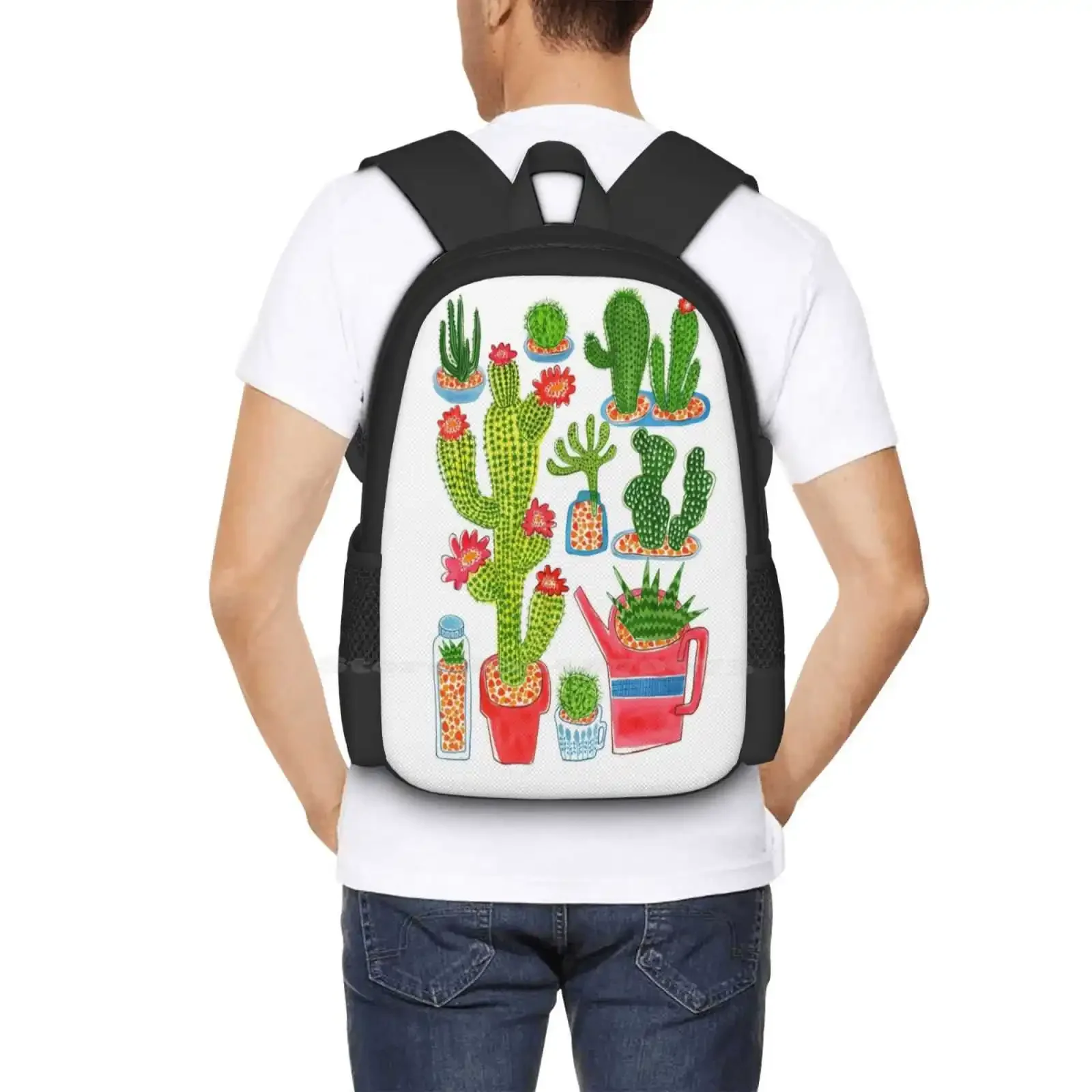 الصبار رائجة البيع المدرسية على ظهره حقائب الموضة نبات الصبار الاستوائية الصيف المياه يمكن زهرة نمط الحديقة