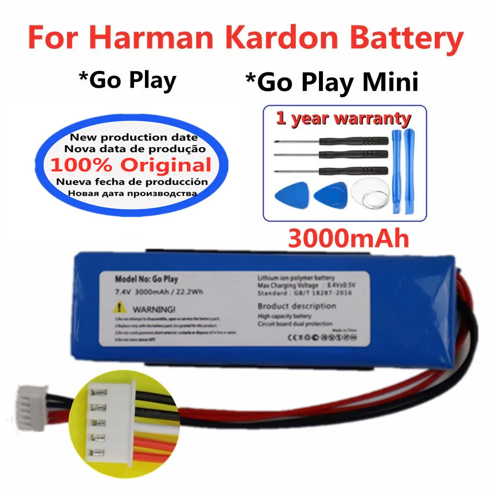 High Quality Original Speaker Battery For Harman Kardon Go Play Go Play Mini Player Rechargeable Batteries 3000mAh