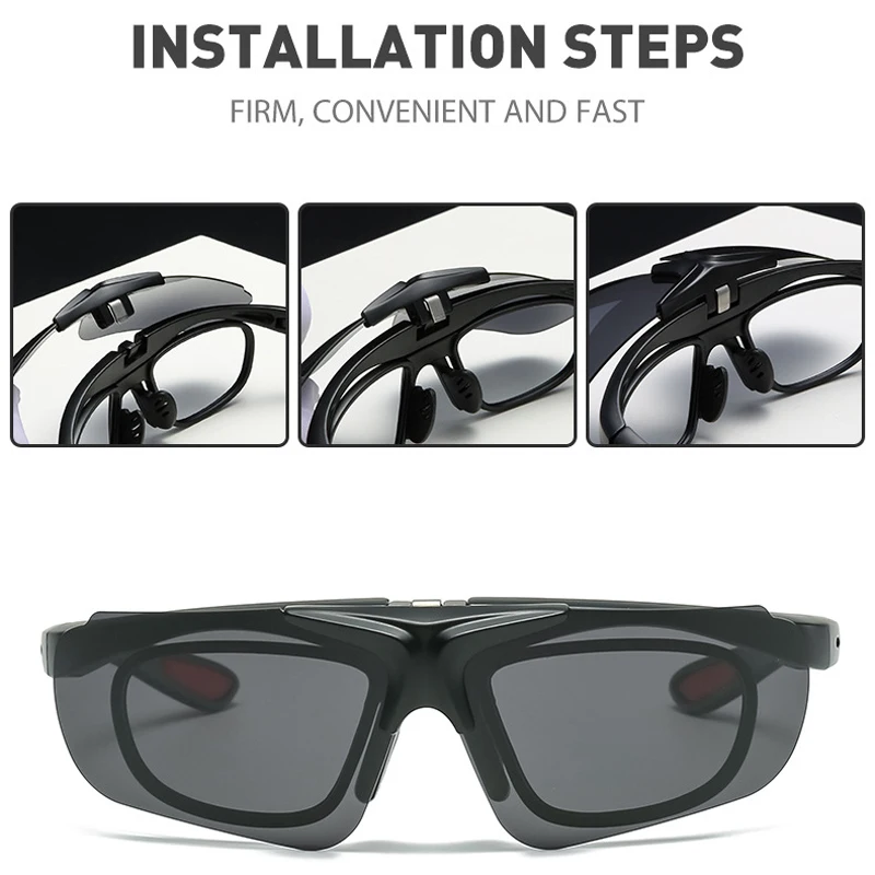 KIZN مشبك مغناطيسي نظارات شمسية رياضية قصر النظر نظارات الرجال النساء وصفة طبية ركوب نظارات قصر النظر الاستجماتيزم -0.5 إلى -10