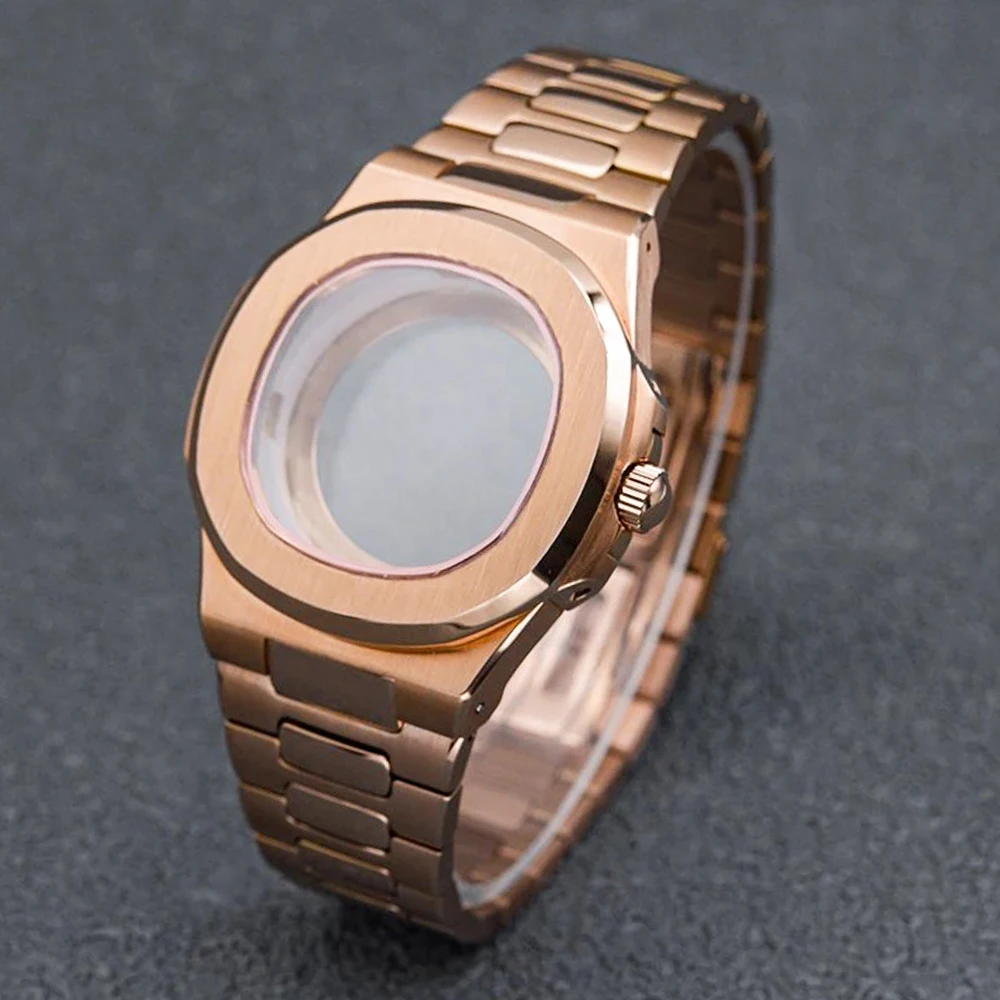 NH35 Case Watch Cases 41mm Sapphire Crystal Glass For Nautilus Watch Case Watch Parts NH34/NH35/NH36/NH38 Movement Waterproof