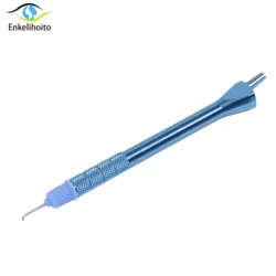 Microscopic instrument ophthalmology high quality titanium alloy super breast injection handle with blue sleeve straight elbow