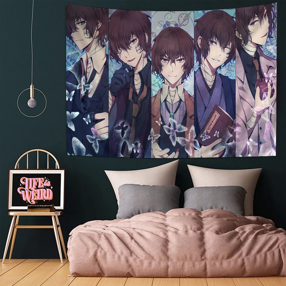 Anime Bungo Stray Dogs Dazai Chart Tapestry For Living Room Home Dorm Decor Art Home Decor