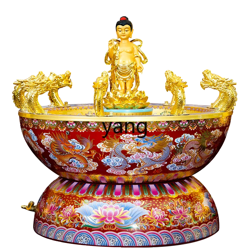 

LTT Red Cloisonne Bath Buddha Basin Sakyamuni Buddha Bath Festival Temple Supplies Kowloon Spit Water