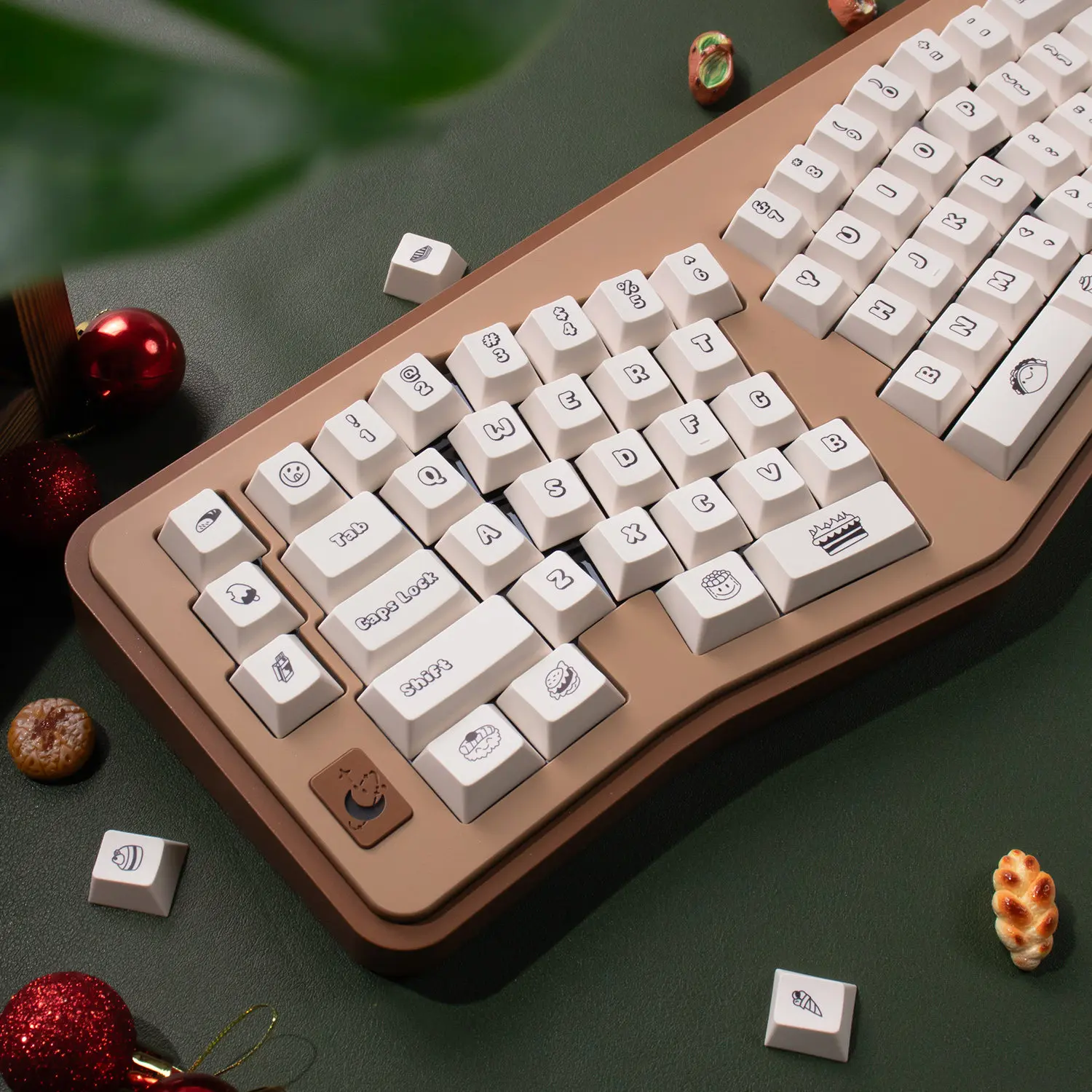 MAIMOOO Cute Desserts Keycaps Cherry/MOA Profile Minimalist White PBT Sublimation Custom Keycap for Alice Mechanical Keyboard