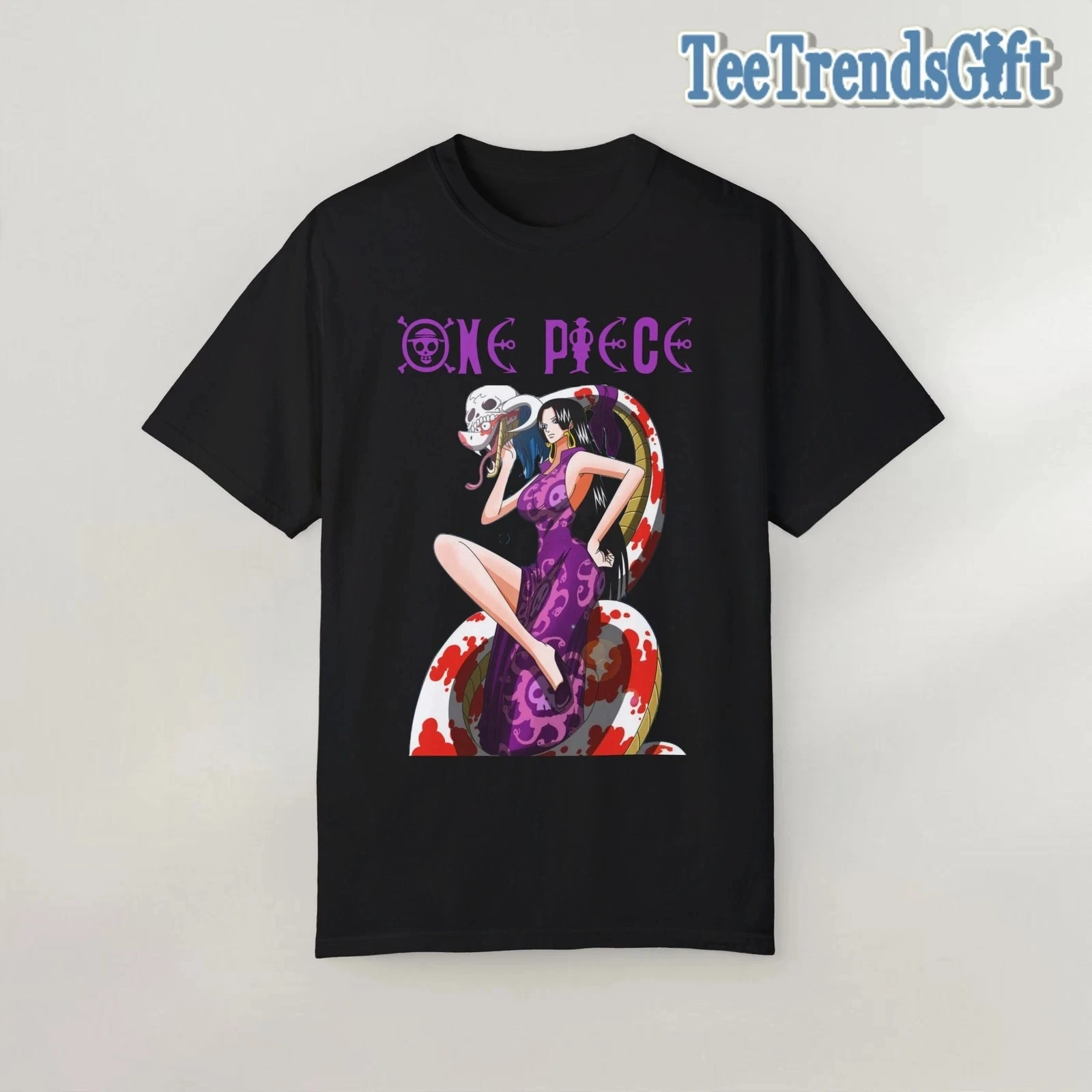 Sommerlicher Verkaufsschlager: „One Piece“ Boa Hancock/Kuja Pirates Captain/Warlord of The Sea T-Shirt Herren-T-Shirt mit Rundhalsausschnitt und kurzen Ärmeln