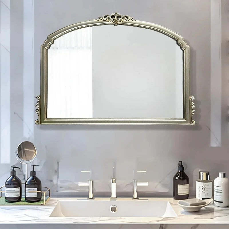 

Новое ретро-зеркало для ванной комнаты с резьбой, декоративная фоторамка, настенное зеркало.