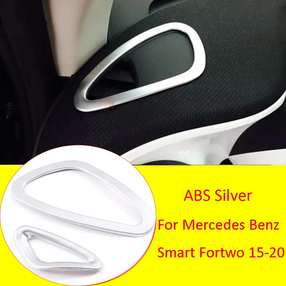 

ABS Silver Instrument Air-conditioning Outlet Frame Trim For Benz Smart 453 Fortwo Forfour 2016-2021 Interior Car Accessories