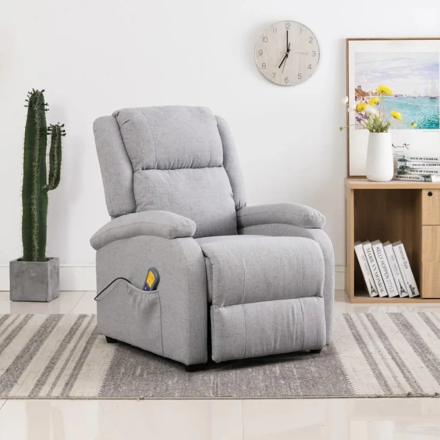 

Massage Chair Light Gray Fabric
