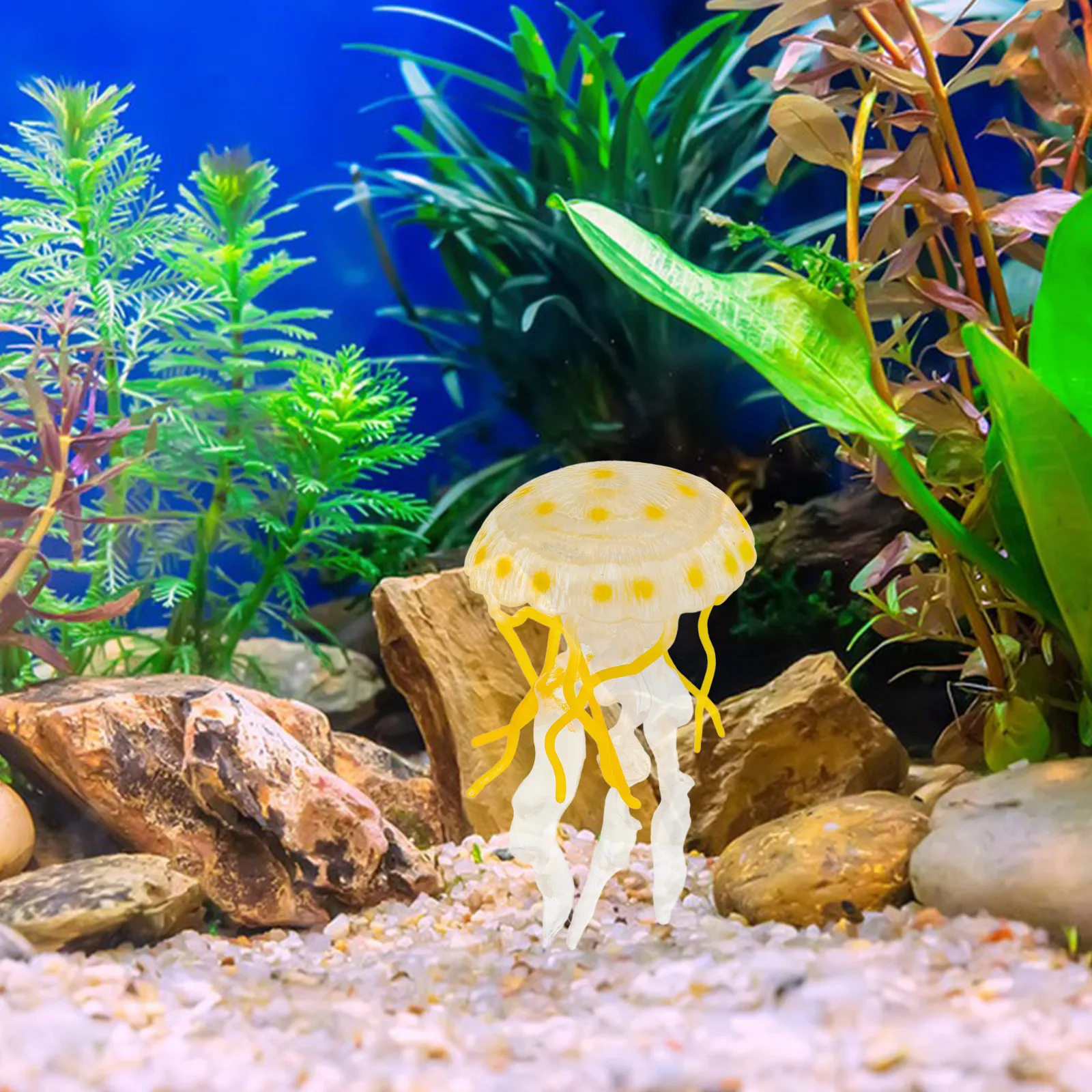 

Realistic Yellow Simulation Jellyfish for Aquarium Decor Fish Tank Ornaments Ocean Theme Party Educational Sea Creature