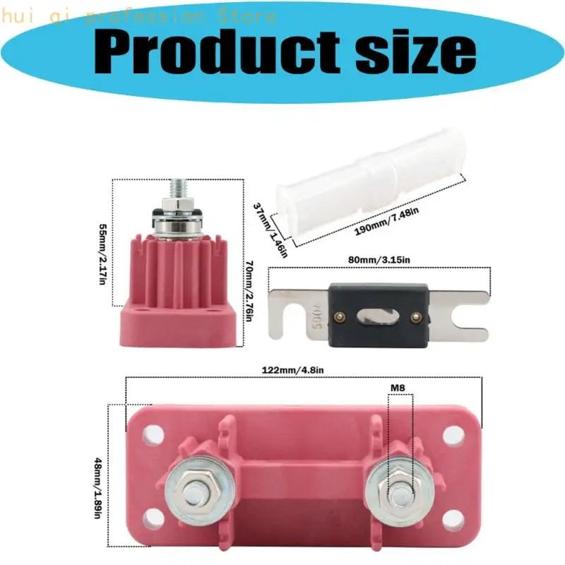 ANL Sicherungshalter ANL Power Block 500A Schnellinstallation für Car Sound Truck DIY H8WE – Detail 6