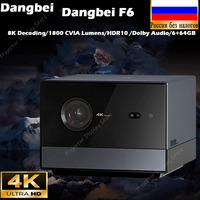 Dangbei F6 4K Projector 3840x2160 DLP 3D Beamer 1800 CVIA 6G+64G Video Home Theater Cinema 8K Decoding Wi-Fi 6 TV Video