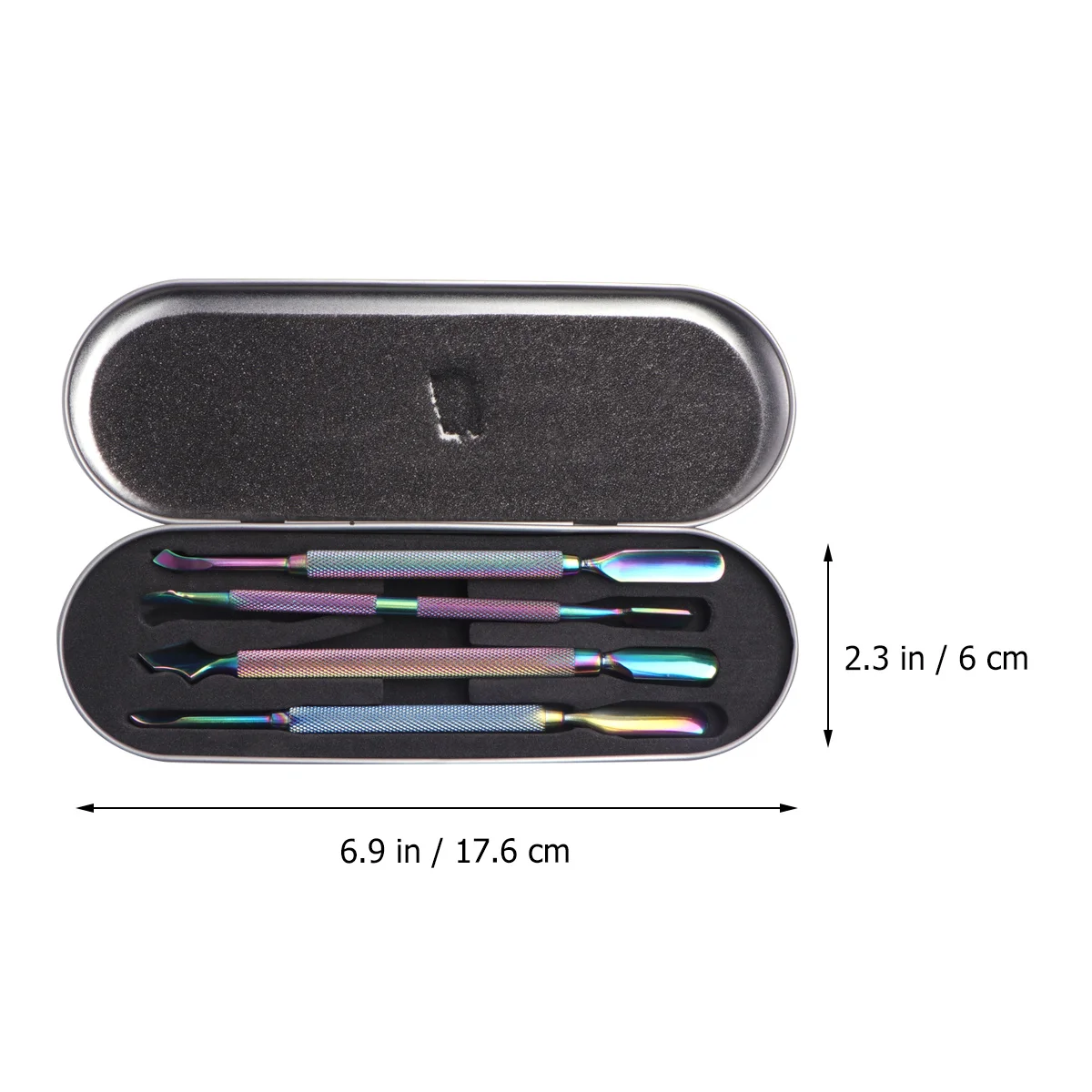 4 pezzi set di strumenti per nail art robusto acciaio inossidabile spingipelle rimozione unghie detergente per pelle morta manicure pedicure kit professionale