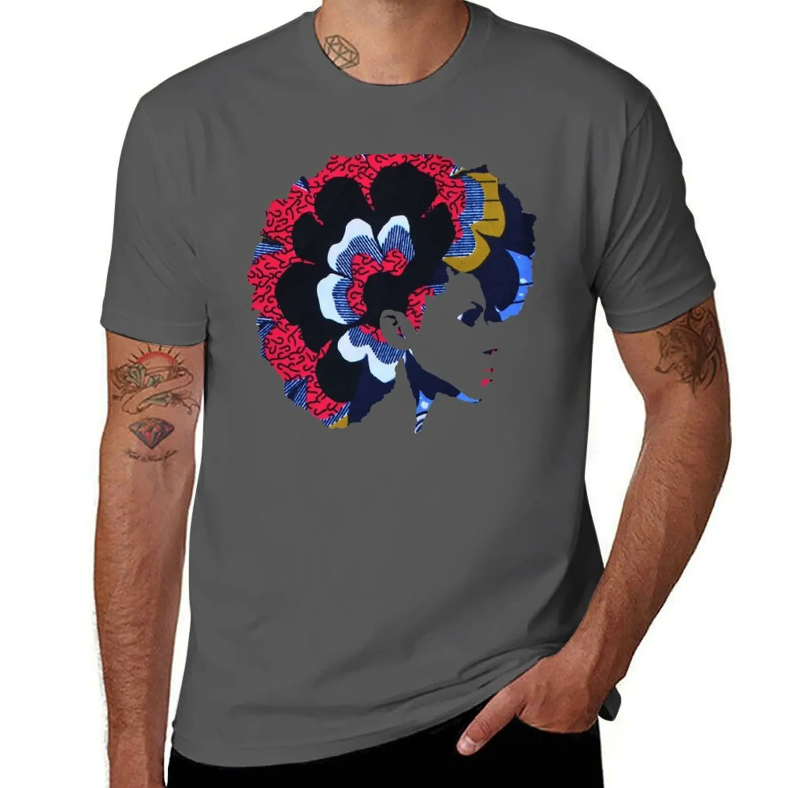 

African Fro Print T-Shirt t shirts for man pack cotton man t shirt designer man t shirt summer T-Shirt