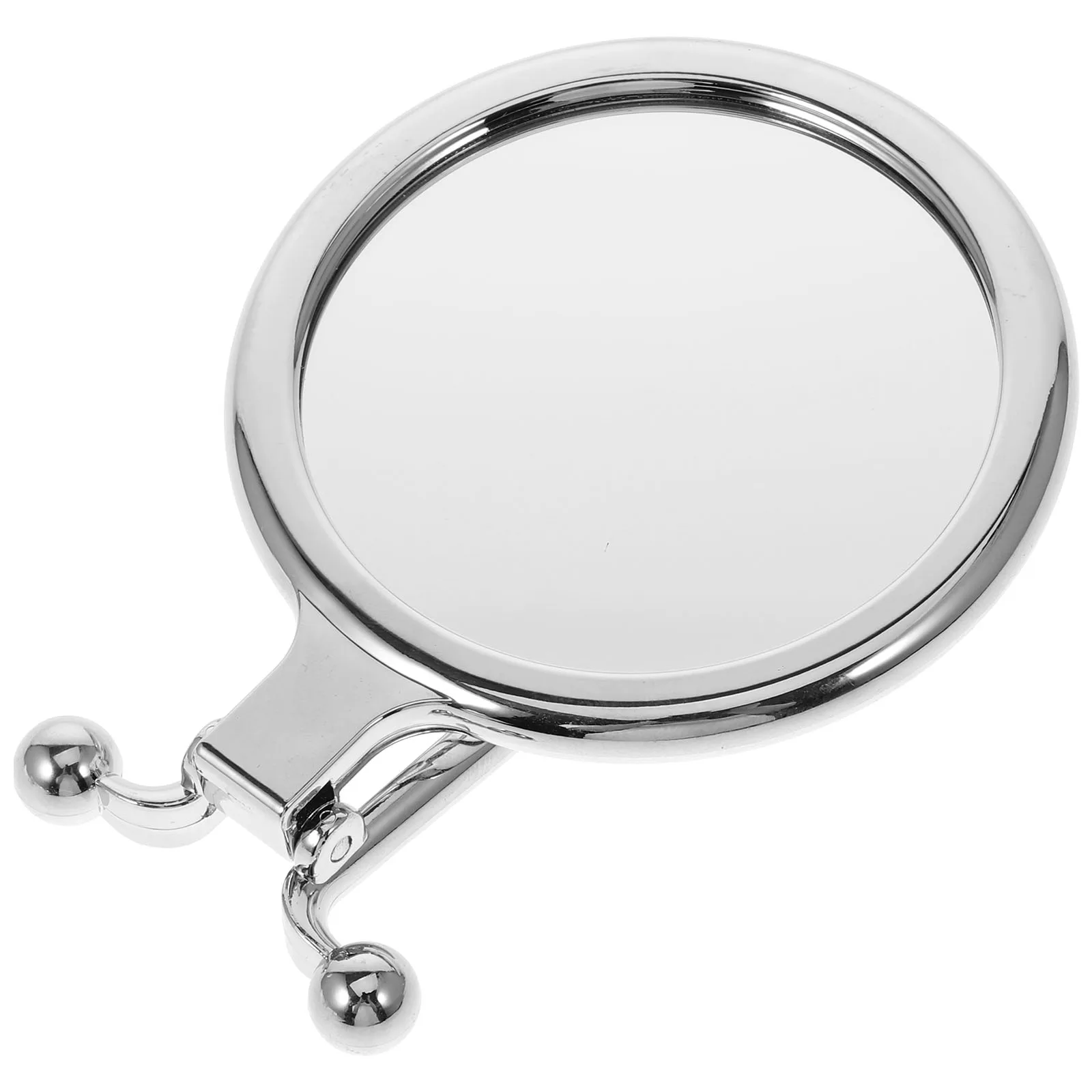 

1PC Folding Round Mirror Portable Makeup Mirror Delicate Pimples Care Mirror for Home Trip Salon Use Silver