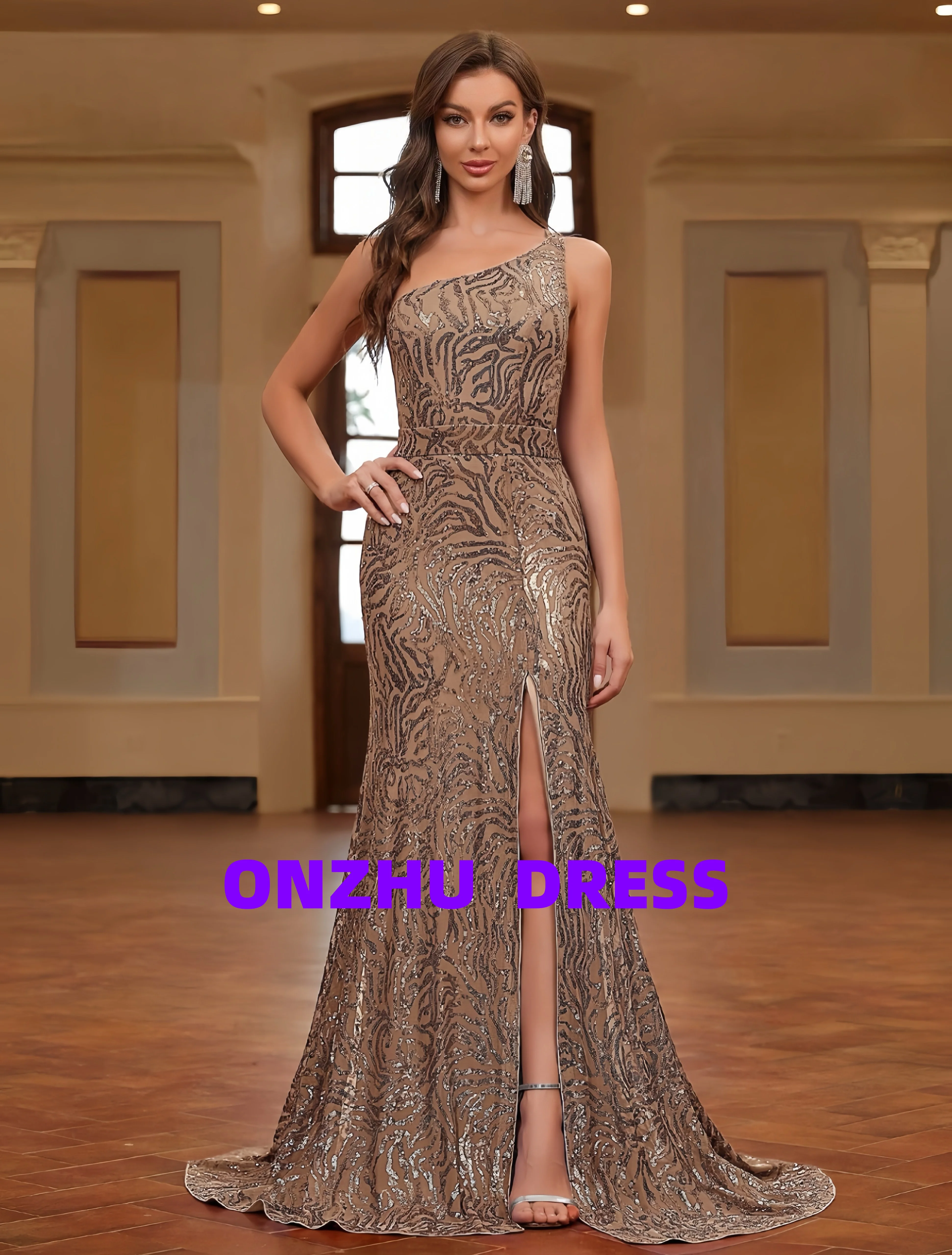 فساتين سهرة مخصصة بكتف واحد بدون أكمام حورية البحر سبليت فساتين سهرة فاخرة رداء de soiree vestidos de gala vestidos de gala Party
