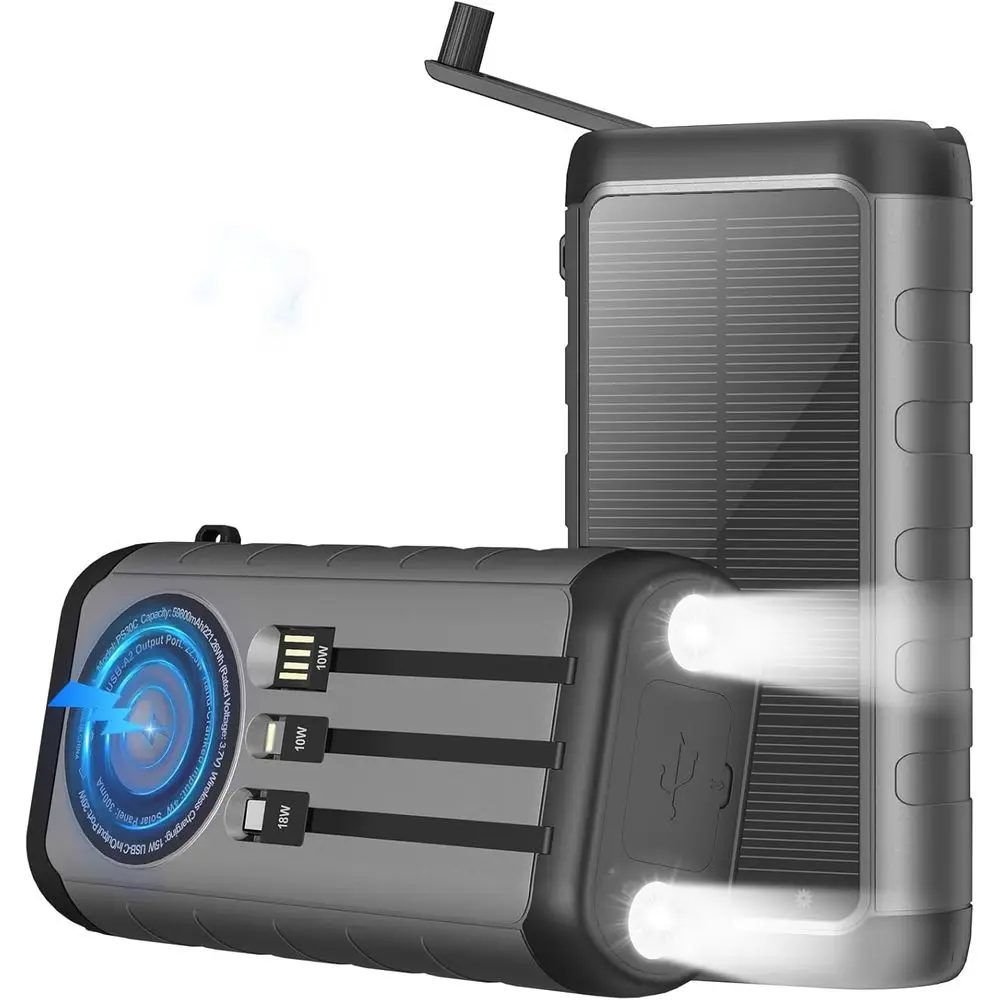 60000mAh Waterproof Power Bank with Wireless Charging