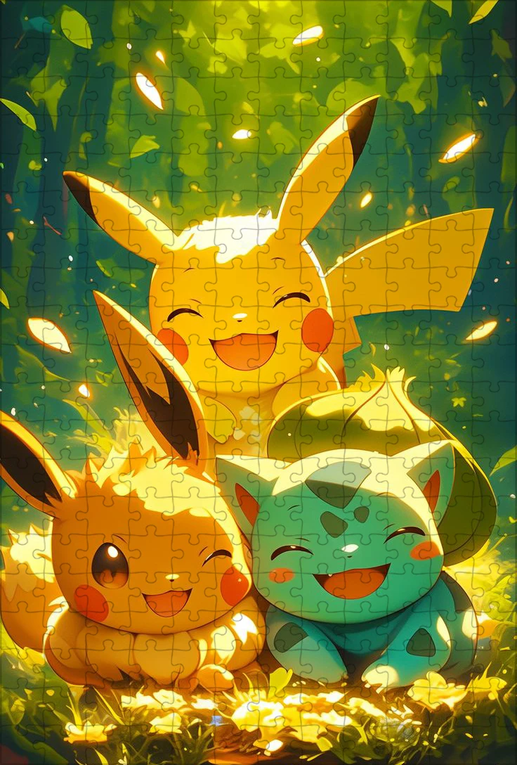 Puzzle de personnages Pokemon, dessin animé japonais Pikachu Bulbasaur 300/500/1000, jeu interactif pour enfants, jouets faits à la main