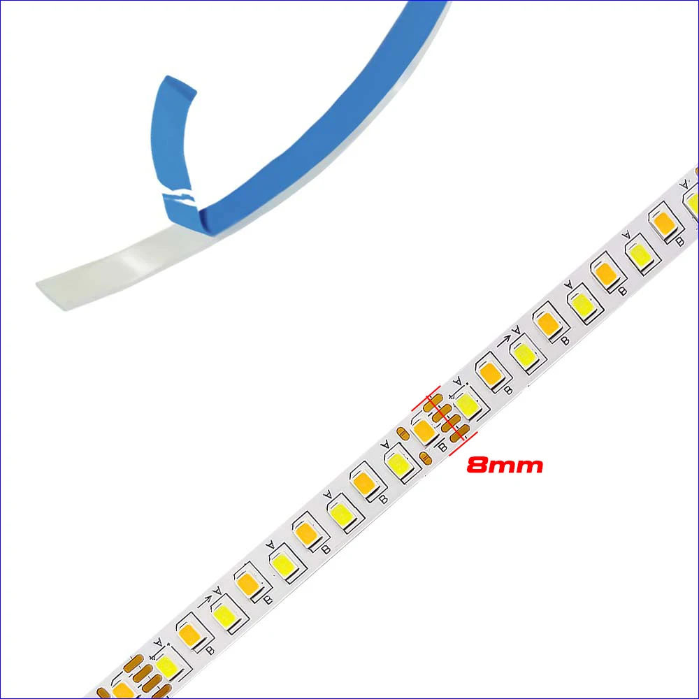 COMPSON (4 solder joints) 5 meters 2835-180D-8mm 5B9C×2 Constant Current LED Strip Ribbon 18W×2/Meter 3colors light belt.