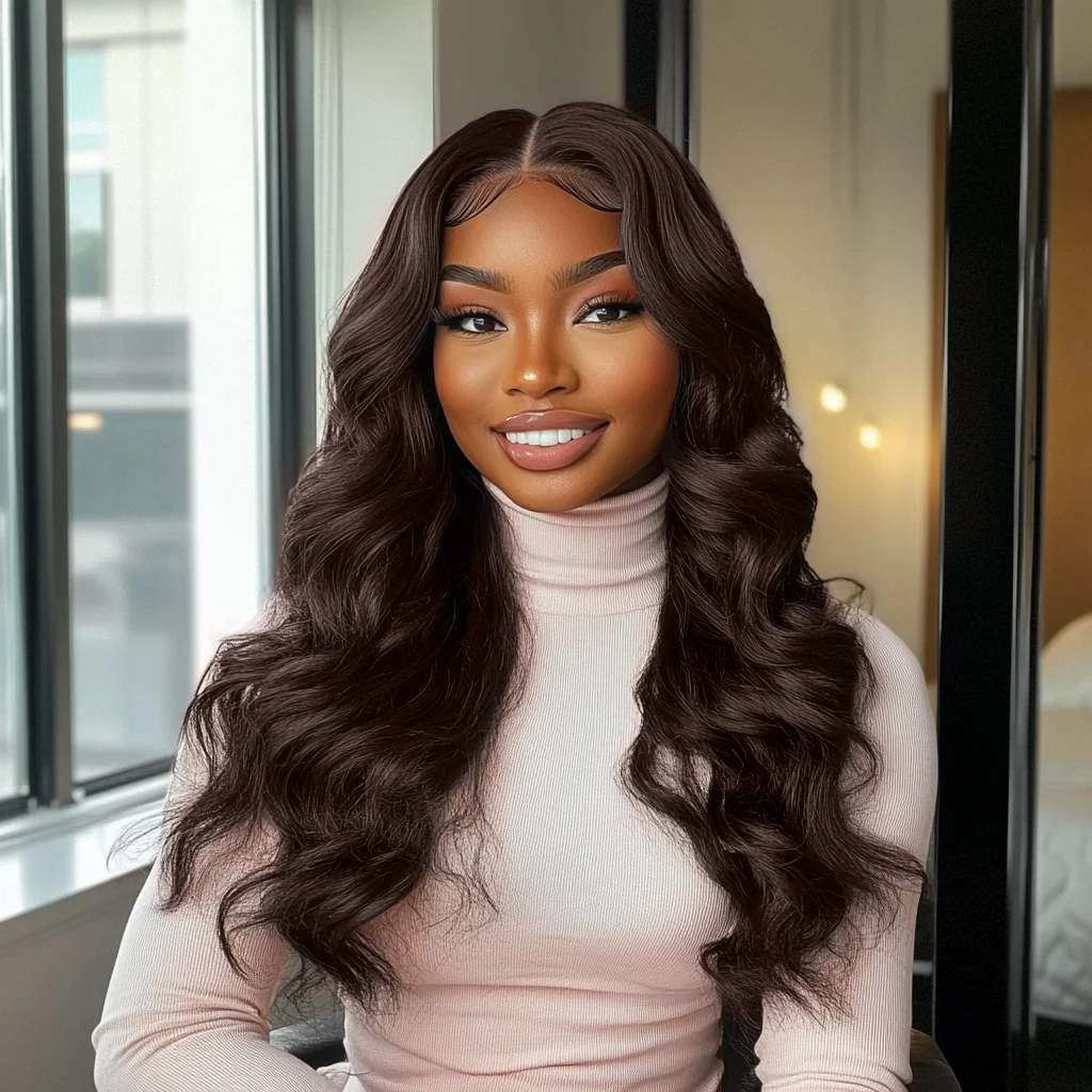 

Sleek 32 Inch 4 Brown 13X6X1 Bodywave Lace Front Wigs HD Lace Brazilian Hair Wigs Red 33 Colored Human Hair Wigs For Women