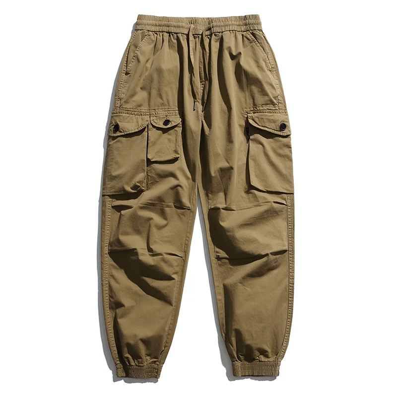 Pantalon cargo taille haute pour homme, vêtements de travail à la mode, string de proximité, mince et décontracté, rue, streetwear