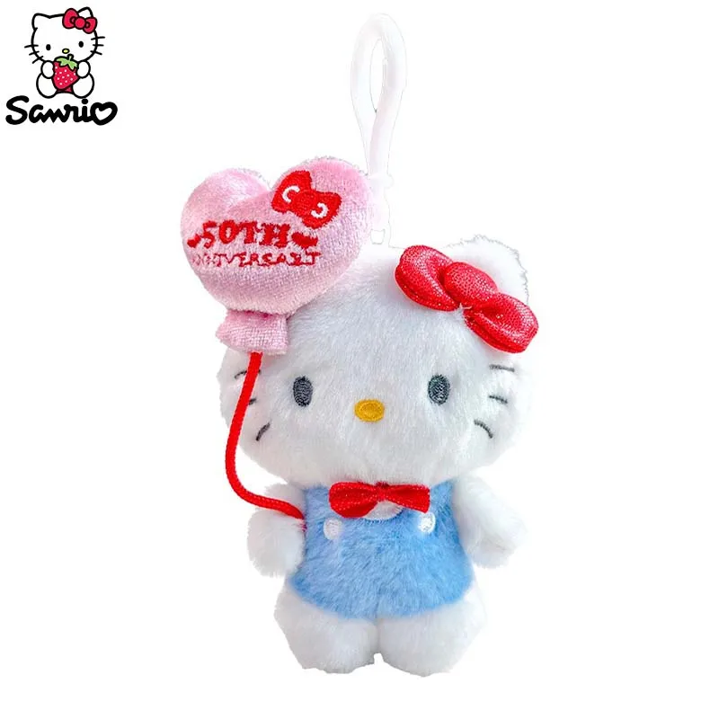 Sanrio Hello Kitty Keychain Plush Keyring Doll Kawaii Backpack Pendant Kuromi Cinnamoroll My Melody Valentine's Day Gifts Girl