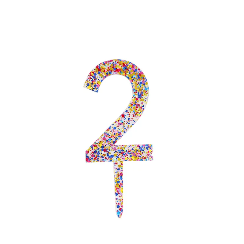 Funkelnder 0-9 Zahlen-Geburtstagstorten-Topper aus Gold-Acryl, Hochzeitstorten-Topper, Kindergeburtstags-Party-Tortendekoration, Babyparty – Detail 6