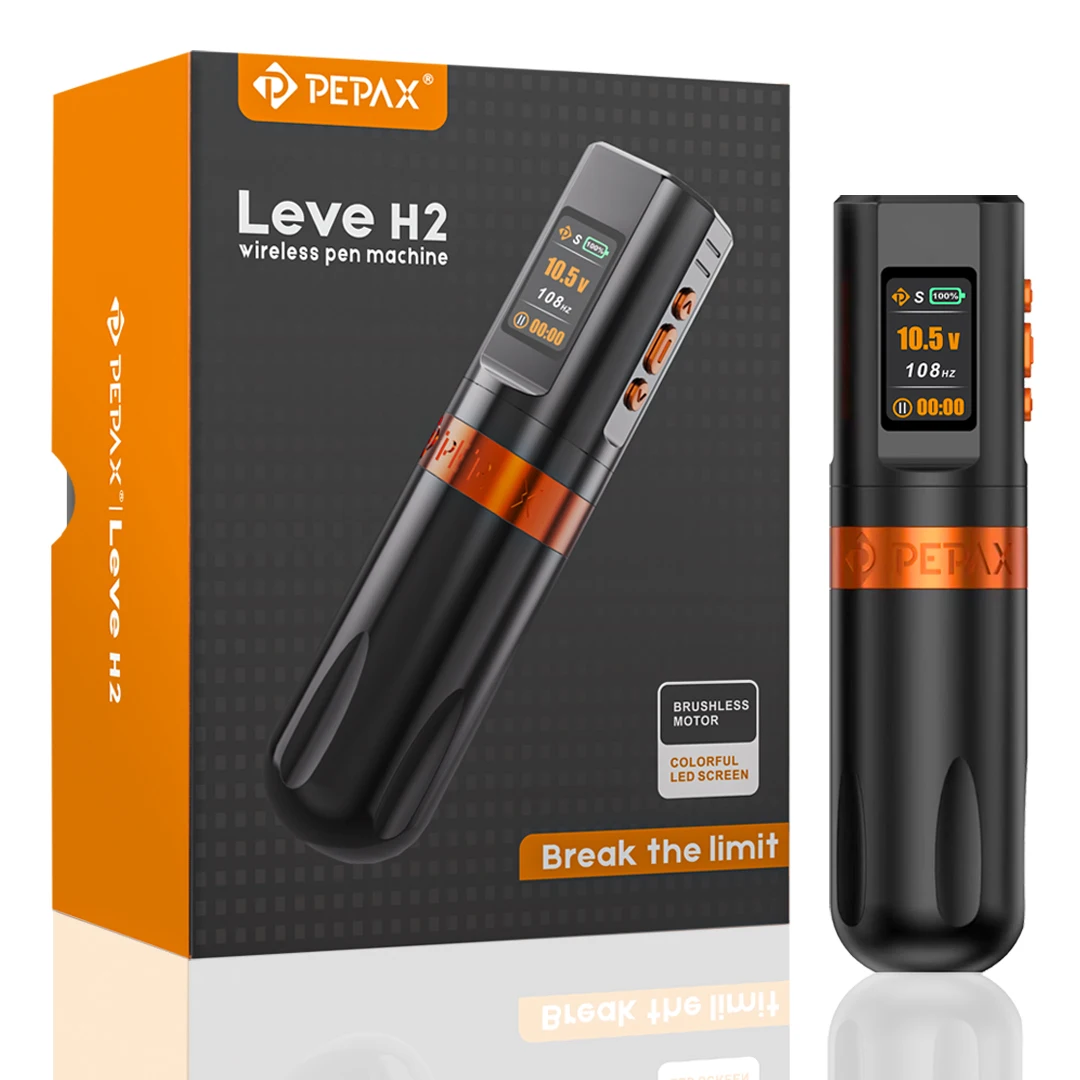 

PEPAX H2 Wireless Tattoo Machine Pen 2000mAh Capacity Battery Brushless Motor Machine for Body Art Tattoo 3.5/4.2/5.0MM Strokes