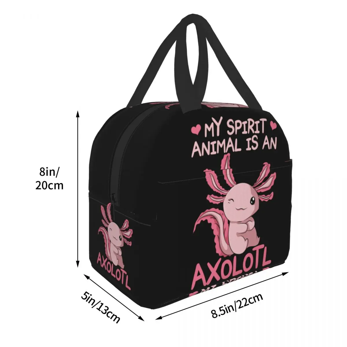 My Spirit Animal Is An Axolotl Thermal Insulated Lunch Bag Women Portable Lunch Tote for School Office Outdoor Storage Food Box