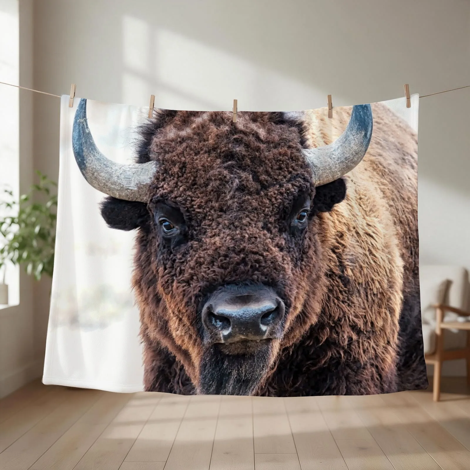 American Bison - A Living National Treasure Throw Blanket couch cozy soft plush fuzzy picnic outdoor blanket