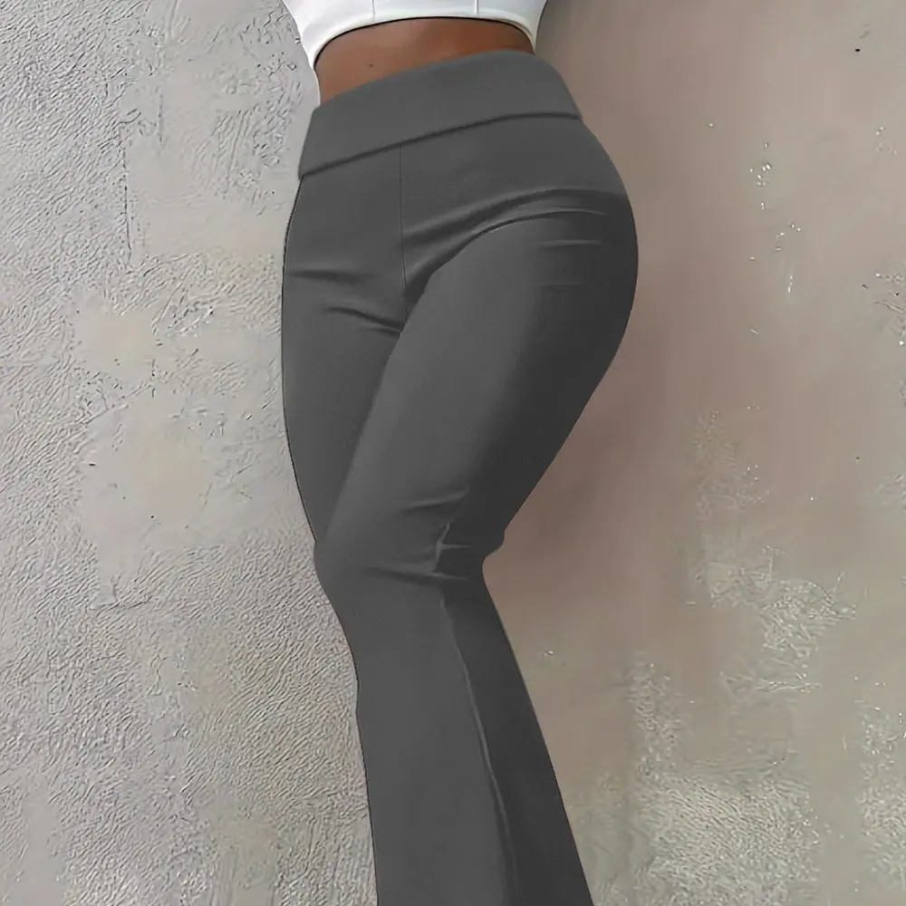 กางเกงเลกกิ้งทรงตรงแบบสบายๆ เอวกลาง ดีไซน์เรียบง่าย สวมใส่สบาย เหมาะสำหรับผู้หญิง แฟชั่นทันสมัย