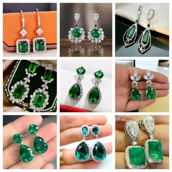 2026 New Style Fashion Green Crystal Pendant Earrings for Women's Engagement Party Accessories with Noble Unique Jewelry