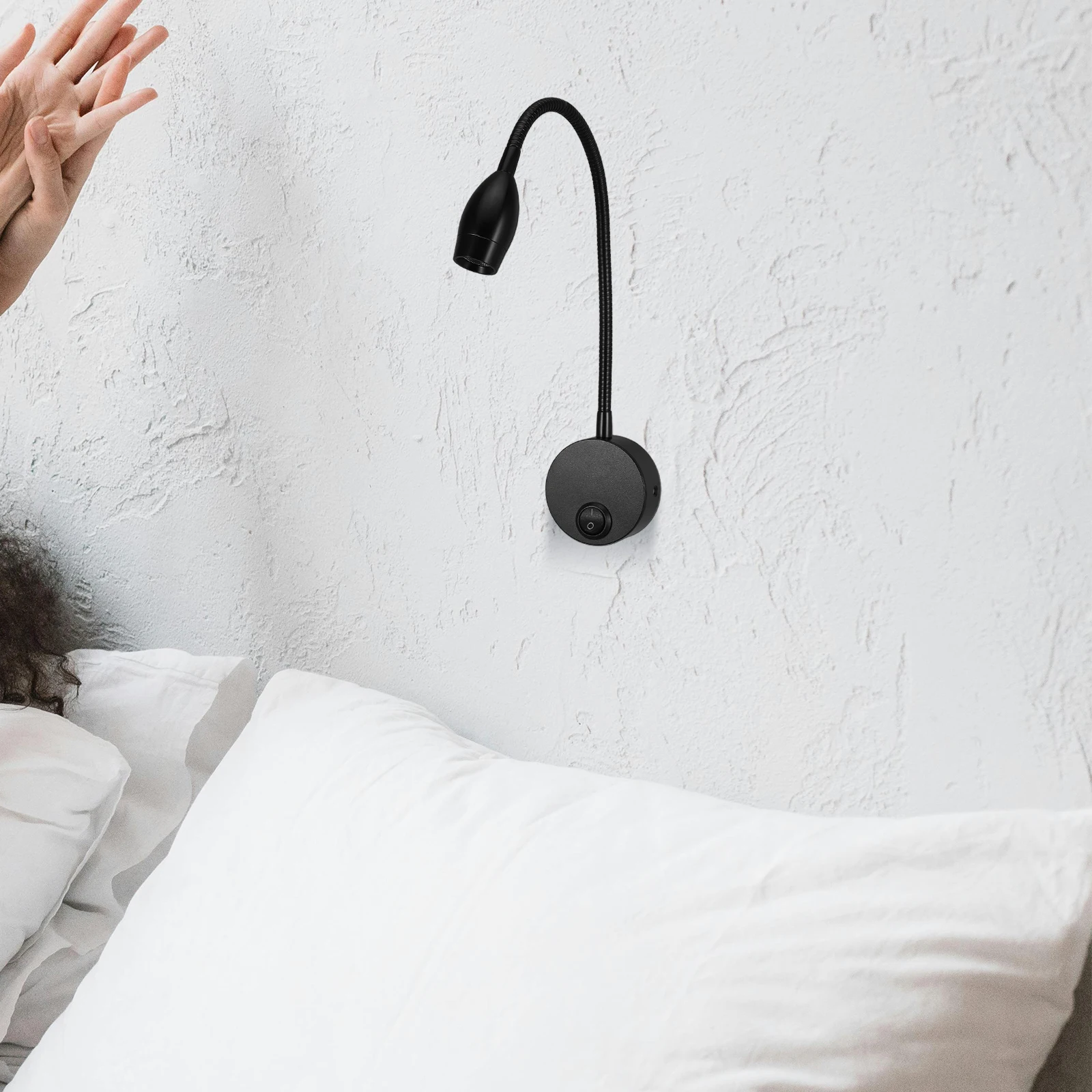 قابل للتعديل معقوفة وحدة إضاءة LED جداريّة مصباح 360 درجة الدورية القراءة مفتاح الإضاءة السرير الحائط مصباح القراءة لمكتب غرفة النوم