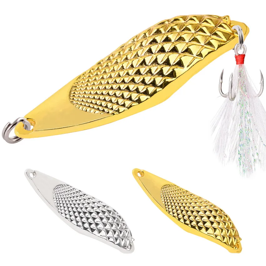 1Pcs Gold Silver 3g 5g 7g 10g 15g 20g Metal VIB Lures Strong Vivid Vibrations Spoon Lure Fishing Bait Bass Artificial Hard Bait