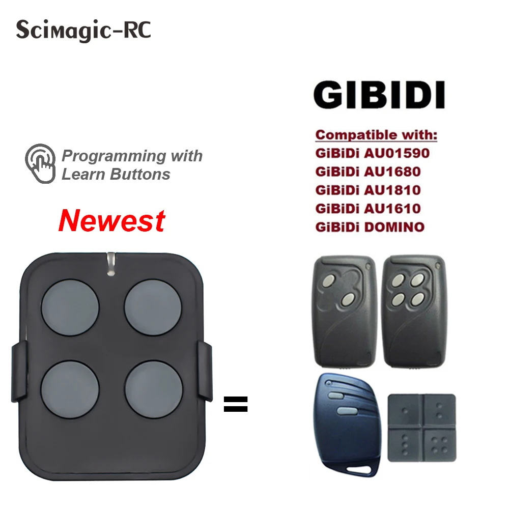 

Rolling Code GIBIDI Garage Door Remote Control 433MHz Gate GIBIDI AU1600 AU1610 AU1680 AU1810 DOMINO Command 433.92MHz Opener