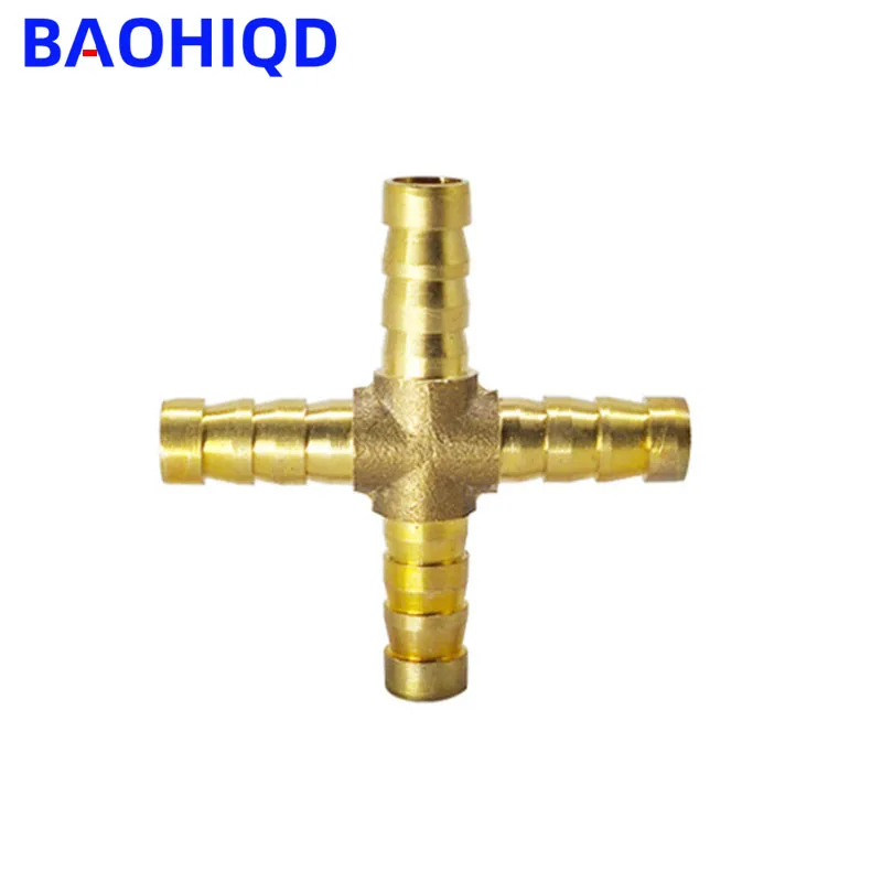 Brass Barb Pipe Fitting 6 8 10 12 14 16 19mm Hose 2 3 4 way Coupler Adapter For Fuel Gas Water Copper Connector