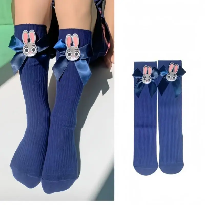 

Officer Judy style from Zootopia Stockings,, thin academic style, calf socks, cute cartoon rabbit stockings