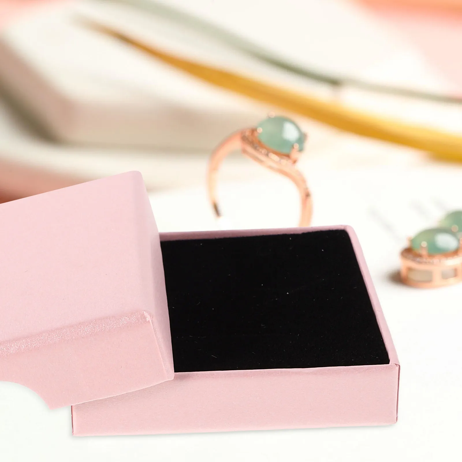 

5Pcs Jewelry Box Cardboard Organizer Compact Portable Travel Jewelry Storage Small Box for Rings Earrings Necklaces