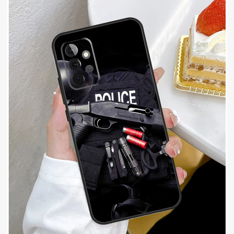 Police Symbol Funda For Samsung Galaxy A52 A32 A12 A14 A34 A54 A51 A71 A53 A33 A13 A15 A25 A35 A55 Case