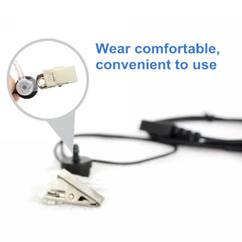 【C】FBI Style Headset Earphone Earpiece Mic Security Radio Walkie Talkie Pro 2 Pin