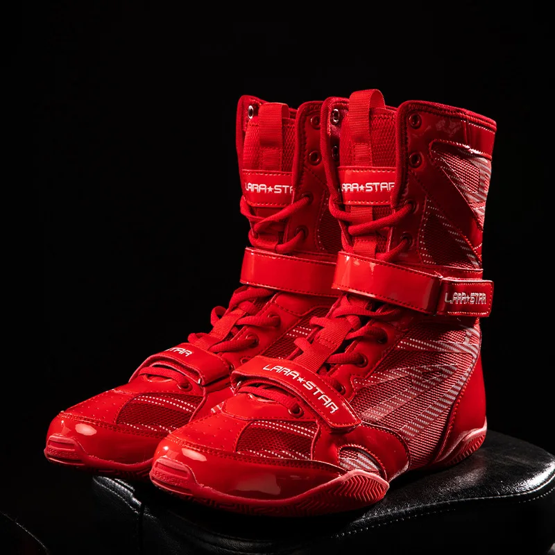 LARA STAR-Botas de boxeo de Edición avanzada para hombre y mujer, zapatos de entrenamiento de artes marciales, transpirables, con gancho de alta