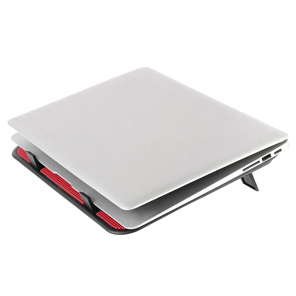 14 Inch Notebook Cooler Slim Design 5V Dual Quiet Fans Adjustable Angle Laptop Cooling Pad USB Powered Metal Panel Fan