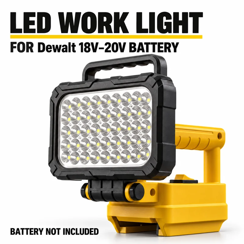 LED Work Light For Makita 18V and For Dewalt 18V-20V Battery Cordless Camping Flood Lamp with USB Portable Jobsite LED Lighting
