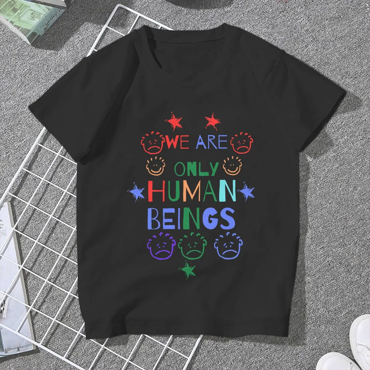 Community Movie TV Show We Are Human Beings Men Women T Shirt Vintage Grunge Women's Polyester Tshirt O-Neck