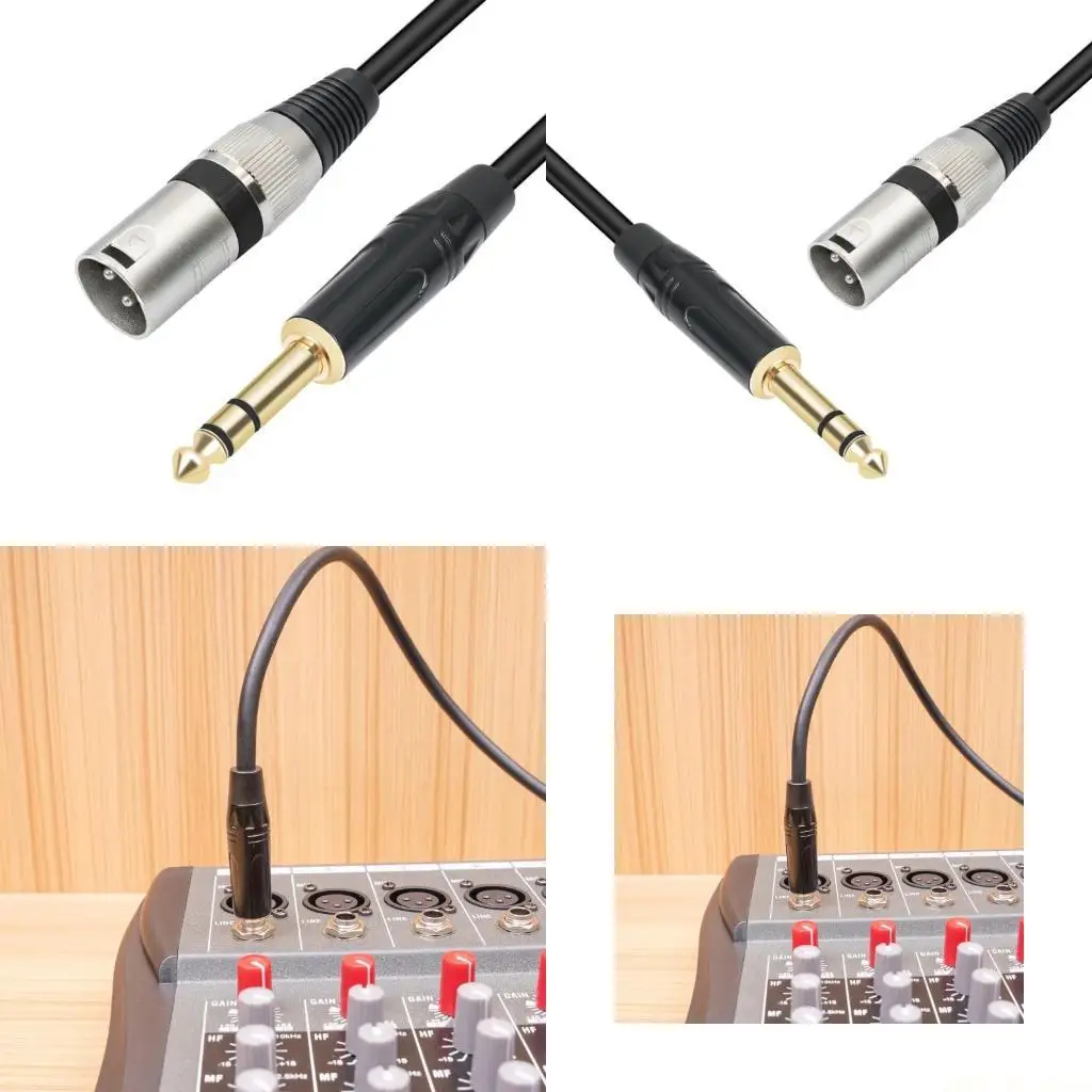 M5TD Mixer Microphone Speaker AUX Cable 1/4inch TRS to Kanon Microphone Wire Line