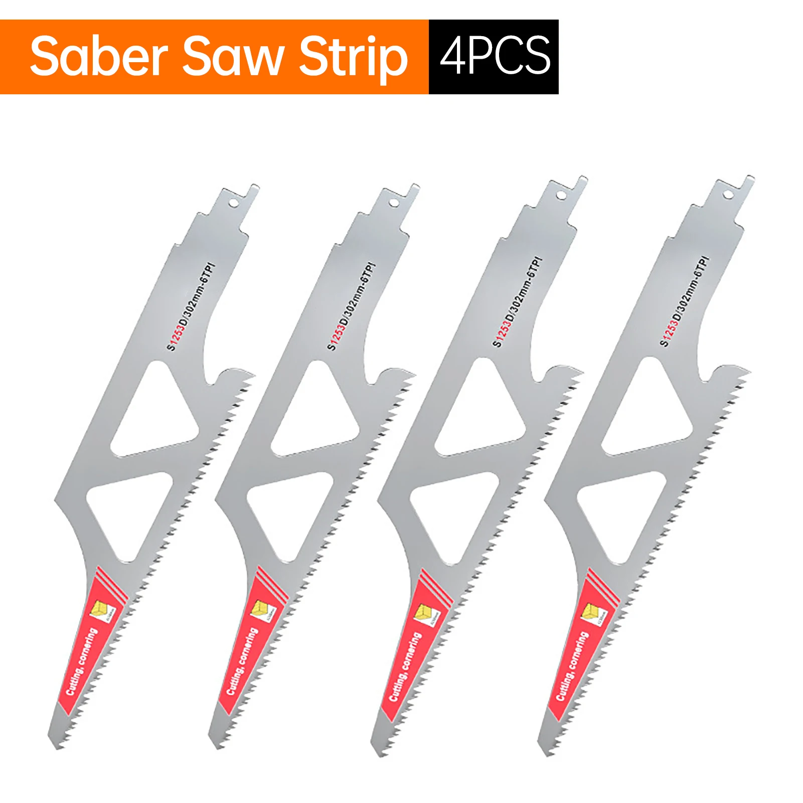

12 дюймов, 3 шт., лезвия для сабельных пил с дуговой кромкой, 6TPI, закаленные зубы, нержавеющая сталь для влажных и сухих деревянных бревен, трубы из ПВХ, 4 упаковки