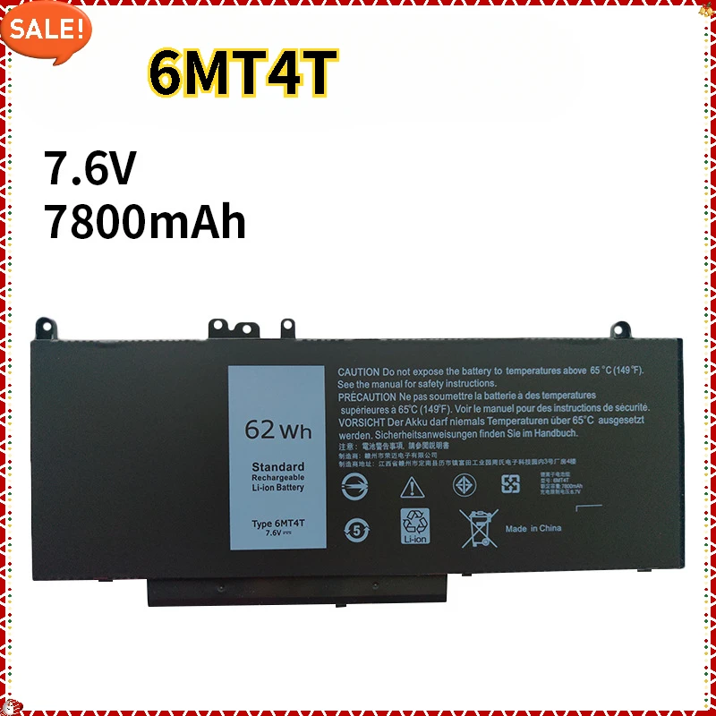 

7800mAh 7.6V 62WH 6MT4T Laptop Battery for DELL Latitude E5470 E5570 M3510 15.6" Sereis 7V69Y TXF9M 79VRK 07V69Y Fast Delivery